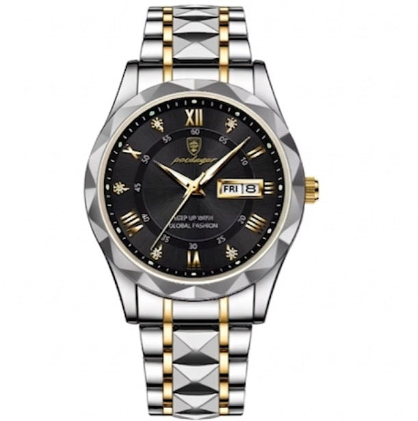 Mens Watch Leather Strap Quartz Movement
