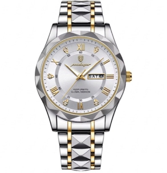 Mens Watch Leather Strap Quartz Movement