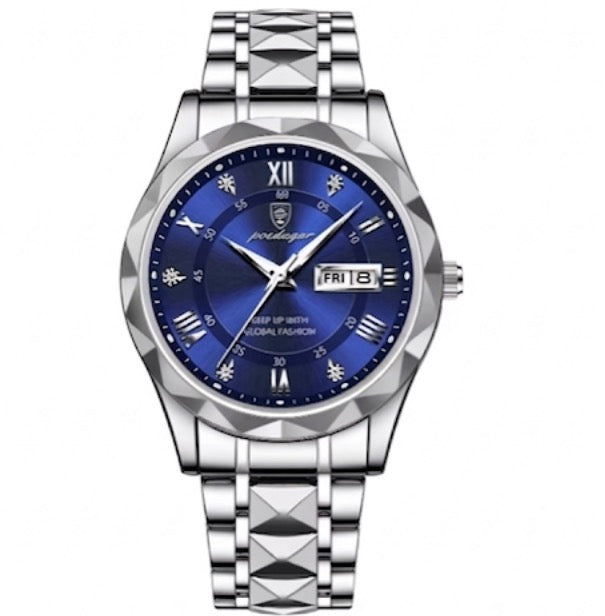 Mens Watch Leather Strap Quartz Movement