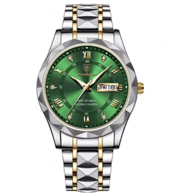 Mens Watch Leather Strap Quartz Movement