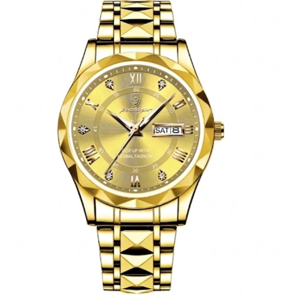 Mens Watch Leather Strap Quartz Movement