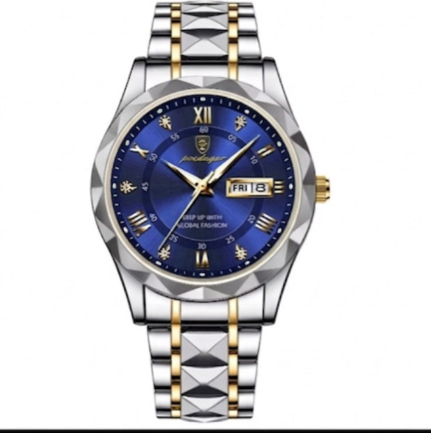 Mens Watch Leather Strap Quartz Movement